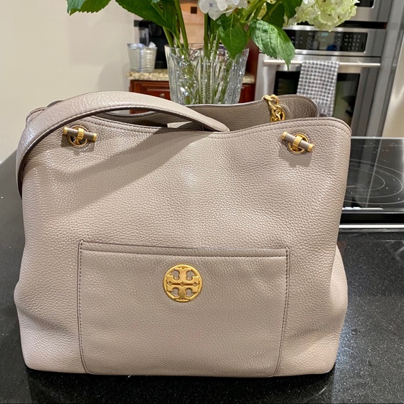 Tory Burch Grey Chelsea Slouchy Tote EUC - Picture 11 of 15
